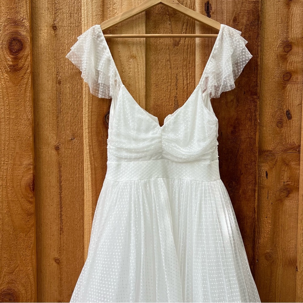 Lulu's White Swiss Dot Midi Dress - Picture 7 of 12